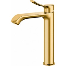 Valtemo VALERO ÇANAK TİPİ LAVABO BATARYASI MAT ALTIN  (VM-1204)