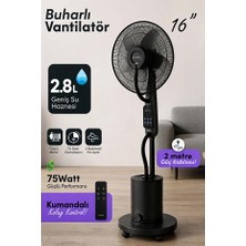 Mo Dou 16 Inç Buharlı Vantilatör 75W Kumandalı 2.8 Litre Su Hazneli Uzaktan Kumandalı Ayaklı Sessiz Vantilatör