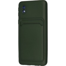 Etorva Store Samsung Galaxy A01 Core Kılıf Kelvin Kartvizitli Silikon - Koyu Yeşil