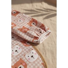 Etorva Store Teddy Guard Su Geçirmez Uzun Kollu Cepli Bebek Mama Önlüğü - Ayıcık Desenli Blw ve Aktivite �
