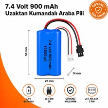 Mam Shop 7.4 Volt 900 Mah 14500 (Aa Kalem Pil) Rc Oyuncak Araba Pili Siyah 2 Pin ve Beyaz 3 Pin Soketli