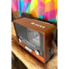 Ahşap Görünümlü Retro Bluetooth Radyo Usb,aux ve Sd Kart Girişli