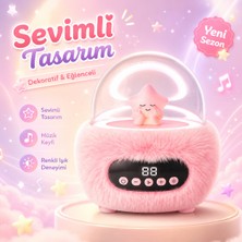 FaroxTech Sevimli Yıldız Figürlü Renkli Işıklı Masaüstü Hoparlör – Peluş Dokulu Dekoratif Tasarım