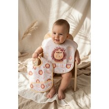 Etorva Store Leo & Luna Leke Tutmaz Sıvı Geçirmez 2'li Bebek Mama Önlüğü Seti - Boho Aslan Figürlü Ayarl