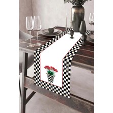 Aymira Home 40X140CM Dokuma Leke Tutmaz Baskılı Tay Tüyü Kumaş Masa Örtüsü Dekoratif Runner Yıkanabilir
