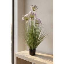 Acar Eterna Bloom Yapay Saksılı Sazlı Allium Çiçeği Mor - 120 cm