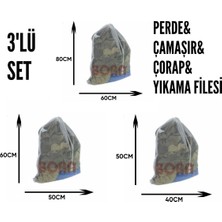 Bora Perde Yıkama Filesi Çamaşır Yıkama Filesi Çorap Yıkama Filesi 3lü Set Duş