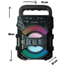 Taşınabilir Mini Işıklı Bluetooth Hoparlör, Fm Radyo, USB ve Sd Kart Girişli, Turkuaz Renk