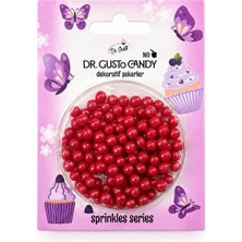 Dr. Gusto 4 mm Kırmızı Candy Boncuk Pasta Süsleme Şekeri