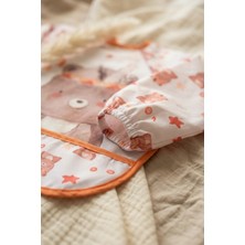 Etorva Store Bery Boho Sıvı Geçirmez Uzun Kollu Bebek Mama Önlüğü - Boho Ayıcık Desenli, Cepli ve Leke T