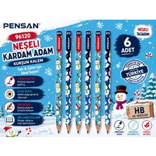 Danacı Kırtasiye Pensan 96120 Kardan Adam Desenli Hb Kurşun Kalem Yazı ve Çizim Kalemi Okul Kırtasiye 6 Adet