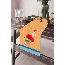 Aymira Home 40X140CM Dokuma Leke Tutmaz Baskılı Tay Tüyü Kumaş Masa Örtüsü Dekoratif Runner Yıkanabilir