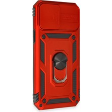 Etorva Store Apple Iphone 12 Pro Max Kılıf Pars Lens Yüzüklü Silikon - Kırmızı