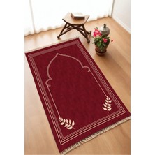 Aymira Home Dekoratif Dijital Baskılı Bordo Kaymaz Taban Seccade Namazlık 75X120