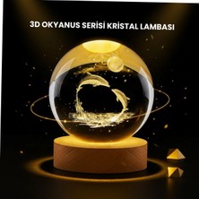 Brf Store Sepetium LED Işıklı Yunus Küre Ahşap Standlı Modern Dekoratif Aksesuar