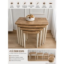 Başaran Mobilya Premium MDF  Meşe Blok Ahşap Görünümlü Mdf Üst Tabla Gürgen Lake Boyalı Ayaklar