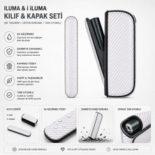 Zigver Iqos Kılıfı Kapaklı Kılıf Beyaz Desenli (Terrea ile Çalışan Cihaza Uygundur)Sadece Kılıftır
