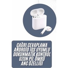 Brf Store Sepetium 2025 Model Çağrı Cevaplayabilen Bluetooth Kulaklık Beyaz Dokunmatik Kontrol