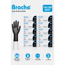 Broche PUDRASIZ SİYAH NİTRİL ELDİVEN M BEDEN 10'LU PAKET