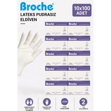 Broche LATEKS PUDRASIZ MUAYENE ELDİVENİ L BEDEN 10'LU PAKET
