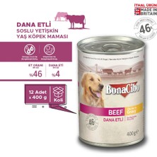 BonaCibo Soslu Dana Etli Yaş Köpek Maması, 400 gr x 12 Adet