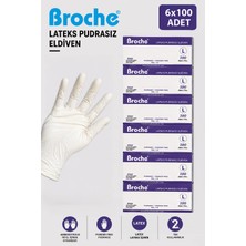 Broche LATEKS PUDRASIZ MUAYENE ELDİVENİ L BEDEN 6'LI PAKET