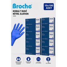 Broche PUDRASIZ KOBALT MAVİ NİTRİL ELDİVEN M BEDEN 10'LU PAKET