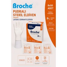 Broche Pudralı Steril Cerrahi Eldiven No: 8,5 8'li Paket