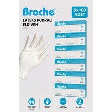 Broche LATEKS PUDRALI MUAYENE ELDİVENİ M BEDEN 6'LI PAKET