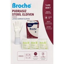 Broche PUDRASIZ STERİL CERRAHİ ELDİVEN NO: 8 (50 ÇİFT)