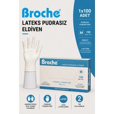 Broche LATEKS PUDRASIZ MUAYENE ELDİVENİ M BEDEN 100 ADET