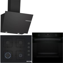 Bosch Siyah 3 Lü Ankastre Set 496 ( HUA736EA0T - POP6C6P31O - DWK66PJ60T ) - Buhar Destekli -