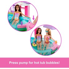 Brf Store Sepetium Barbie'nin Rüya Havuzu Oyun Seti Kaydırak ve Köpüren Jakuzi Dahil 6 Oyun Alanı, Evcil Hayva