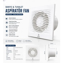Hiva HV1200 8'' Banyo ve Tuvalet Aspiratörü 40 Watt 200 mm Çap Elektrikli Aspiratör Fan