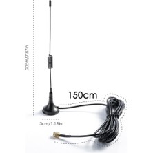 Brf Store Sepetium 315MHZ 1.5m 3dbi Anten 50OHM Sma Erkek Soket Mıknatıslı Montaj