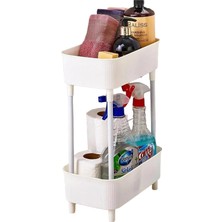 Brf Store Sepetium Promosyonca Çok Amaçlı 2 Katlı Dolap Içi Düzenleyici, Banyo Mutfak Organizer Raf (Beyaz)
