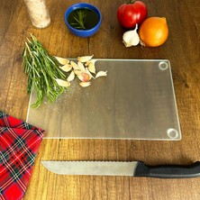 Brf Store Sepetium Decorıta Cam Kesme Tahtası - Cam Kesme Tablası | (Satina Mat Cam, 17CM x 29CM)