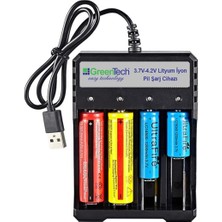 Brf Store Sepetium Greentech 3.7 – 4.2 Lityum Iyon Pil Şarj Cihazı (Dört Yuvalı) / GT-BC05