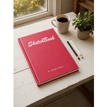 Pagos Yayınları Premium A5 SketchBook Sert Kapak Eskiz Defteri | 120 gr Kağıt | 50 Yaprak (100 Sayfa) | Karakalem & Teknik Çizim İçin