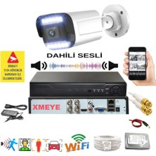 Qromax 1 Kameralı Set - Yapay Zeka Özellikli Gece Renkli Sesli FullHD 5Mp Lensli 12 Warm Ledli Güvenlik Kamerası Seti 312WS-104