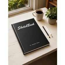 Pagos Yayınları Premium A5 SketchBook Sert Kapak Eskiz Defteri | 120 gr Kağıt | 50 Yaprak (100 Sayfa) | Karakalem & Teknik Çizim İçin
