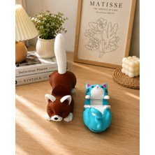 My Craft 3D 2'li Set Kedi Figürlü Telefon Tutucu Stand - 3D Baskı Ofis Masaüstü Aksesuarı ve Biblo