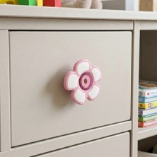 Eym Çocuk Odası Mobilya Kulp Dolap Düğme Pembe Papatya No:37