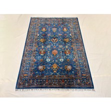 El Dokuma Afgan Halı Sultani Desenli Kök Boya 173 x 240 cm