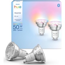 Brf Store Sepetium Philips Hue Essential 4.7W GU10 345 Lumen Renkli Akıllı Spot Ampul (2'li Ekopaket)