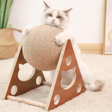 Brf Store Sepetium Tineke Ahşap Ipli Kedi Oyuncagi Topu Kedi Tırmalaması