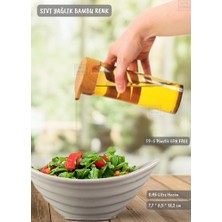 Jet's Home Bambu Renk Sıvı Yağdanlık Plastik Yağ Şişesi Dokunmatik Yağlık 0,45 Litre Bpa Free