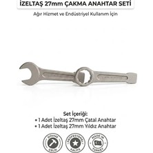İzeltaş 27 mm Yıldız Çatal Ikili Çakma Kombine Anahtar Seti