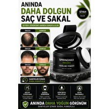 SpringMax Yeni Nesil Saç Dolgunlaştırıcı Saç Kapatıcı Siyah Pudra | Seyrek Sakal Saçlar İçin | Dip Boya Etkili Beyaz Kapatıcı Suda Çıkmaz