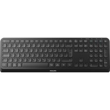 Philips SPK6407 Kablosuz Bluetooth Türkçe Q Klavye Siyah Çift Modlu Tam Boy Ofis Ev Bilgisayar Klavyesi